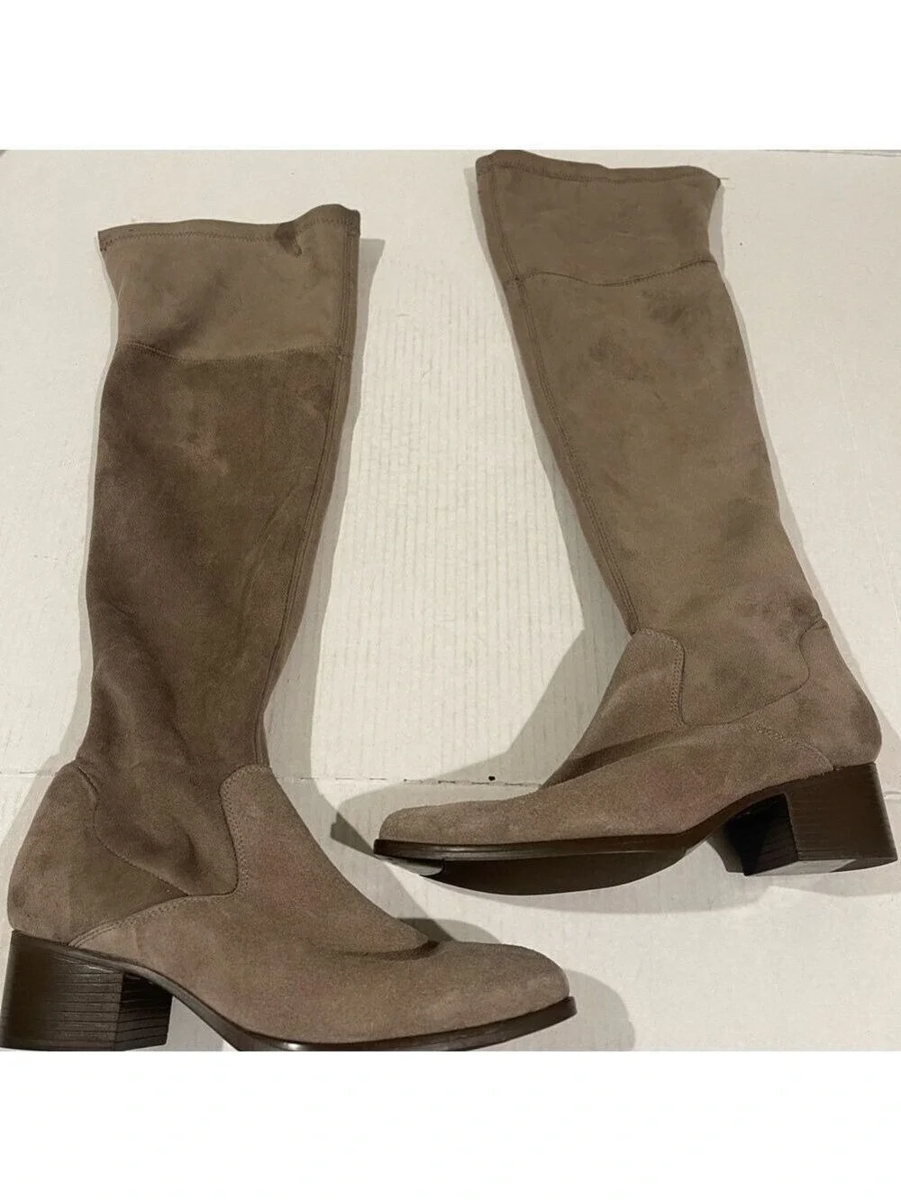 Women’s Rewind Taupe Suede Over Knee Boots Size 10 US!